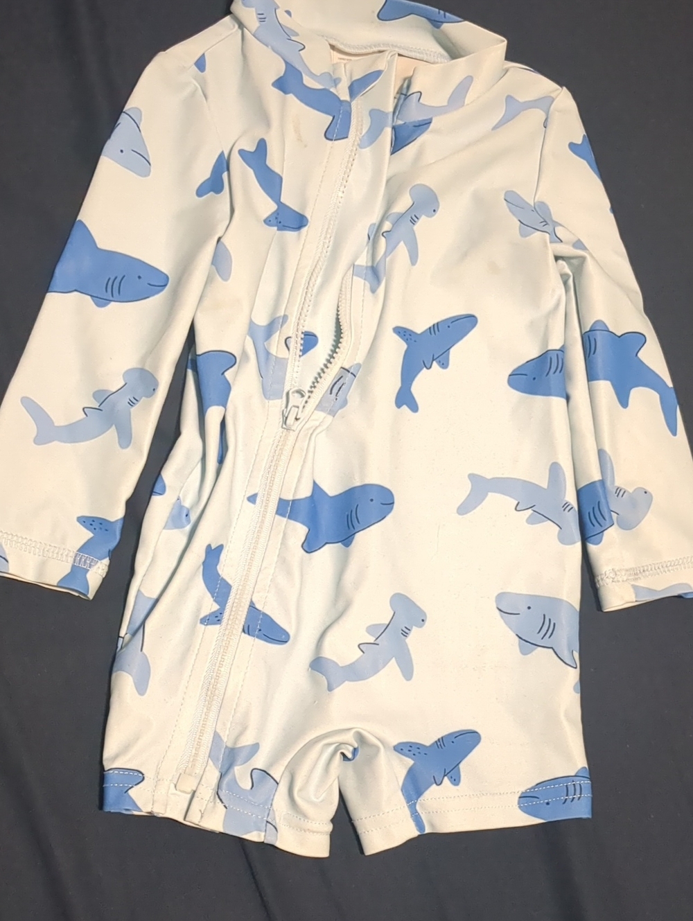 Blue Shark Print Baby Swimsuit
